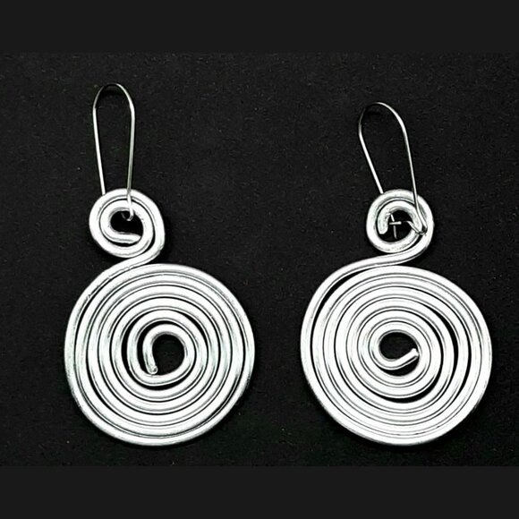 2 Pairs of Bold Spiral Dangle Earrings Handmade in Canada - Picture 4 of 5